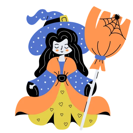 Bruja de halloween  Ilustración