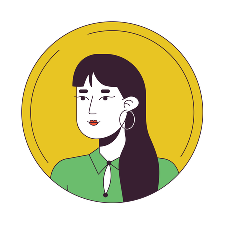 Brunette asian woman  Illustration