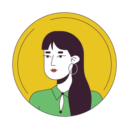 Brunette asian woman  Illustration