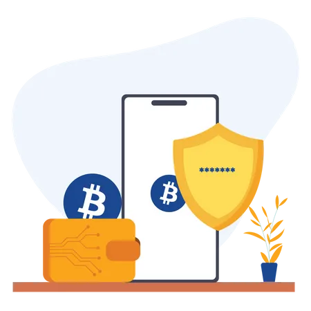 BTC Wallet Security  Illustration