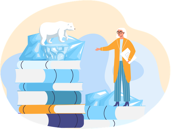 Bücher zum Thema Klimawandel  Illustration