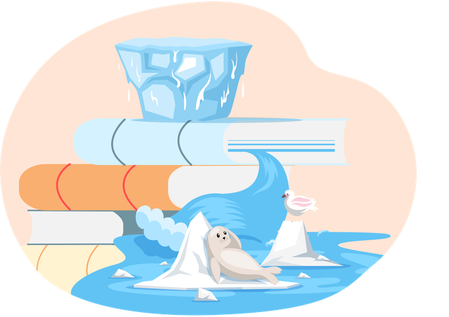 Bücher zum Thema Klimawandel  Illustration