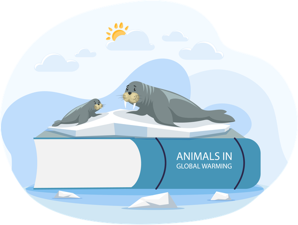 Bücher zum Thema Klimawandel und Tiere in der globalen Erwärmung  Illustration