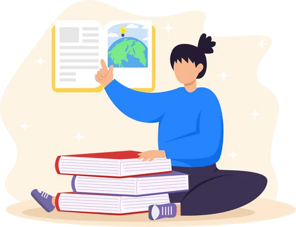 Buchleser  Illustration