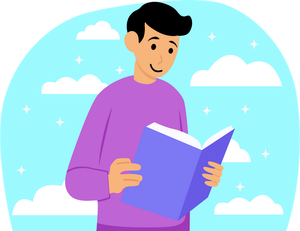 Buchleser  Illustration