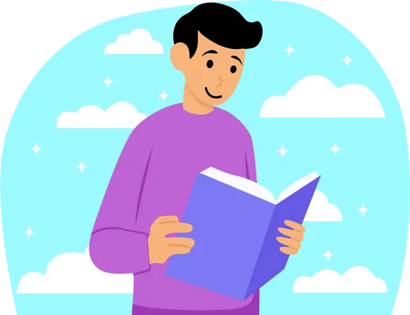 Buchleser  Illustration