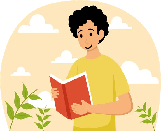 Buchleser  Illustration