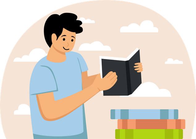 Buchleser  Illustration
