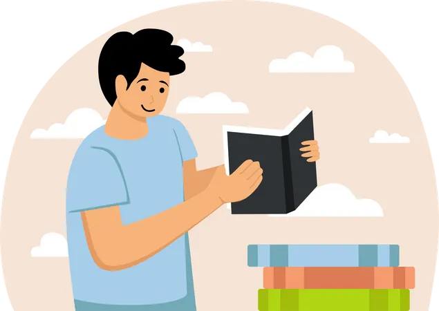 Buchleser  Illustration
