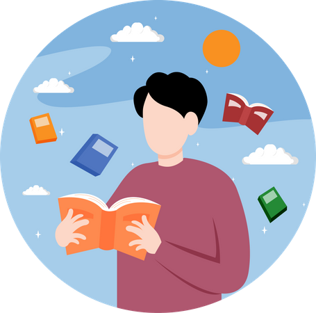 Buchleser  Illustration