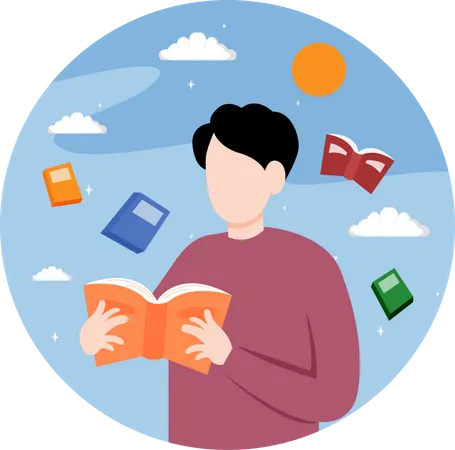 Buchleser  Illustration