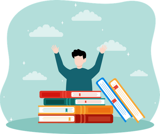 Buchleser  Illustration