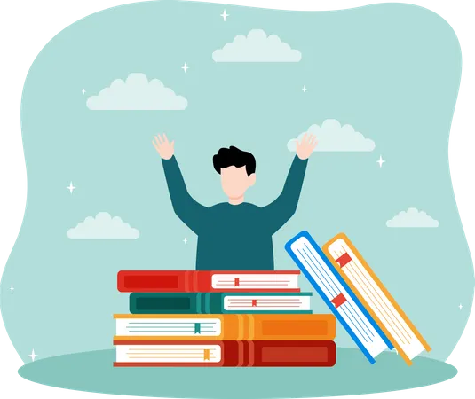 Buchleser  Illustration