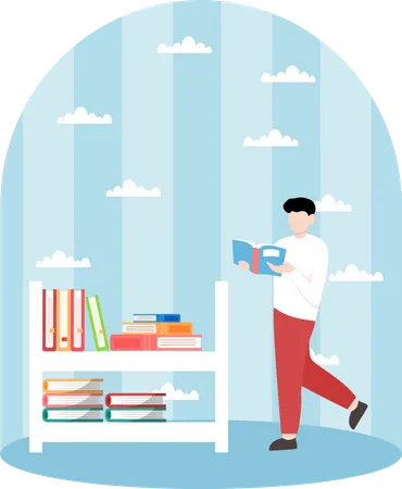 Buchleser  Illustration