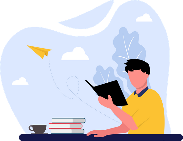 Buchleser  Illustration