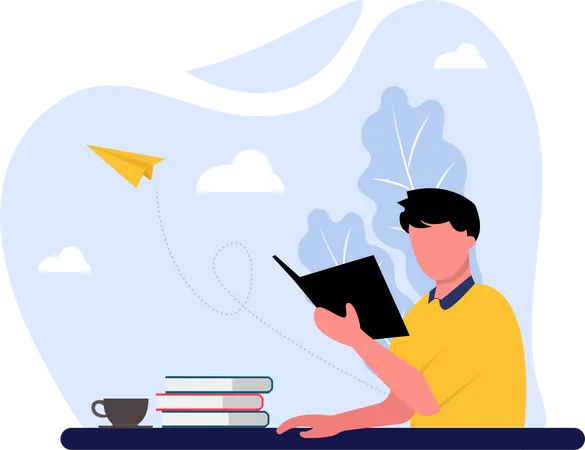 Buchleser  Illustration