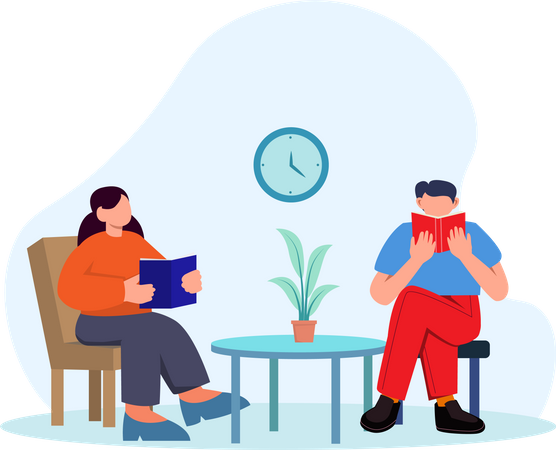 Buchleser  Illustration