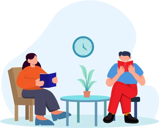 Buchleser  Illustration