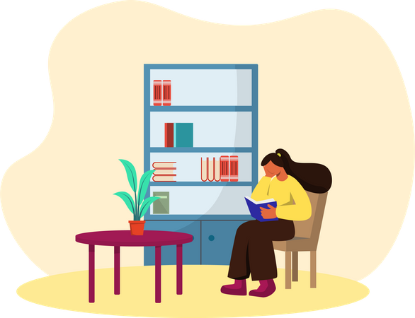 Buchleser  Illustration