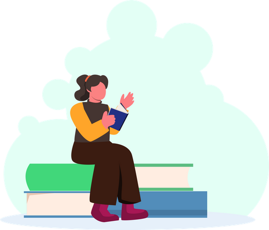 Buchleser  Illustration