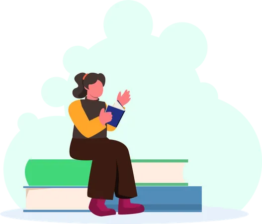 Buchleser  Illustration