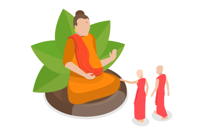 Buddha Traditional Temple  Illustration