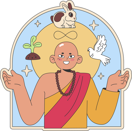 Buddhism culture and monk  Illustration