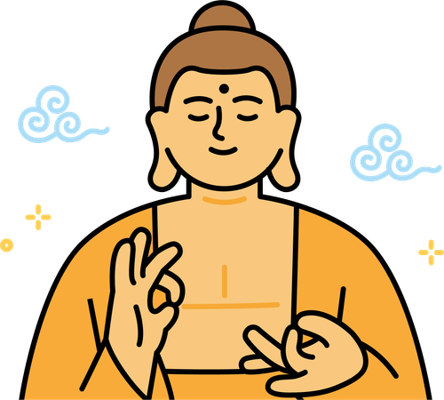 Buddhism metaphor  Illustration