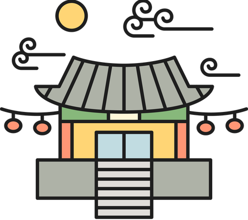 Buddhist Buildings  Illustration