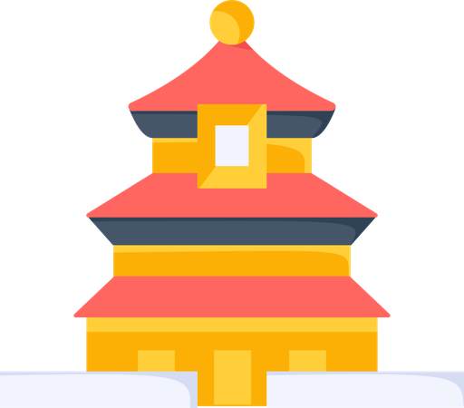 Buddhist monastery  Illustration