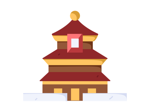 Buddhist monastery  Illustration