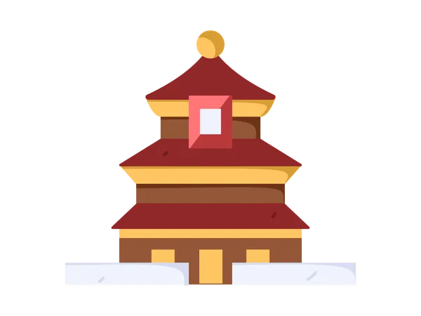 Buddhist monastery  Illustration