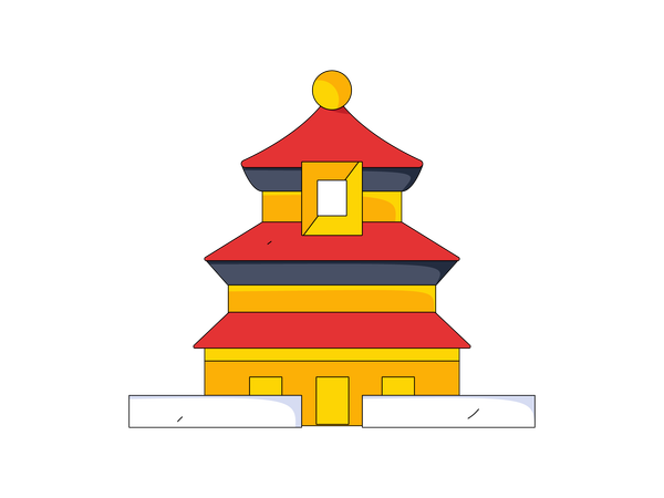 Buddhist monastery  Illustration