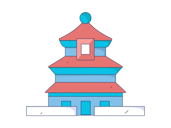 Buddhist monastery  Illustration