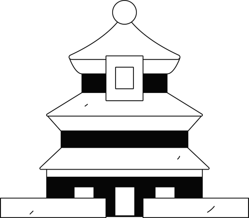 Buddhist monastery  Illustration
