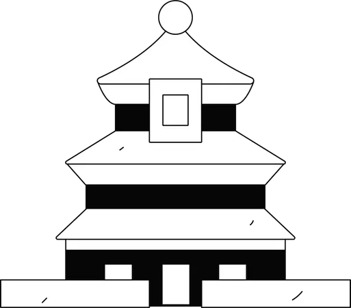 Buddhist monastery  Illustration