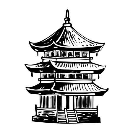 Buddhist Pagoda  Illustration