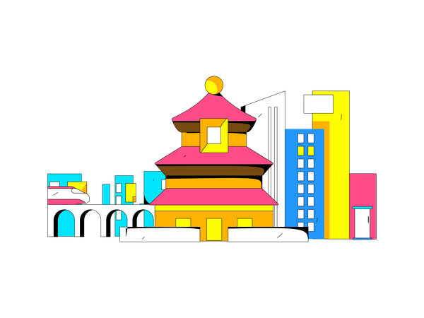 Buddhist temple  Illustration