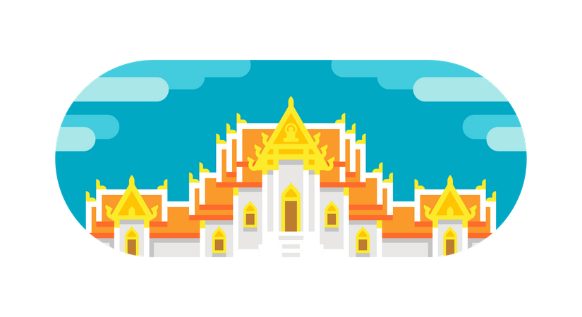 Buddhist temple Illustration