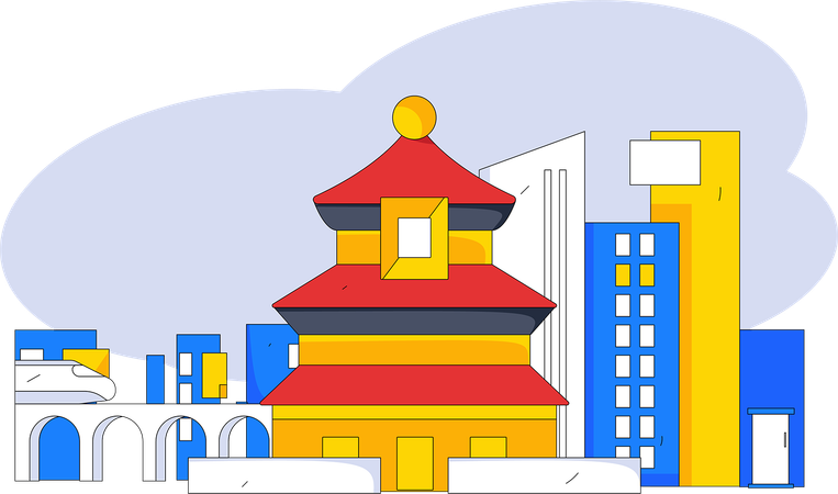 Buddhist temple  Illustration