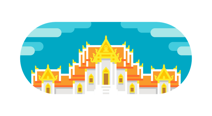 Buddhist temple  イラスト
