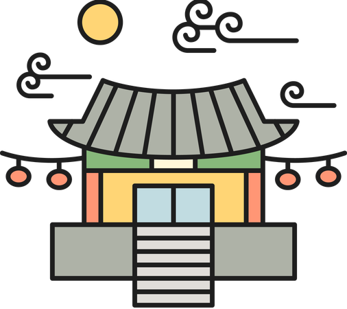 Buddhistische Gebäude  Illustration