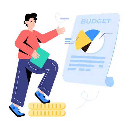 A Flat Character Vector Of Budget Report Illustration