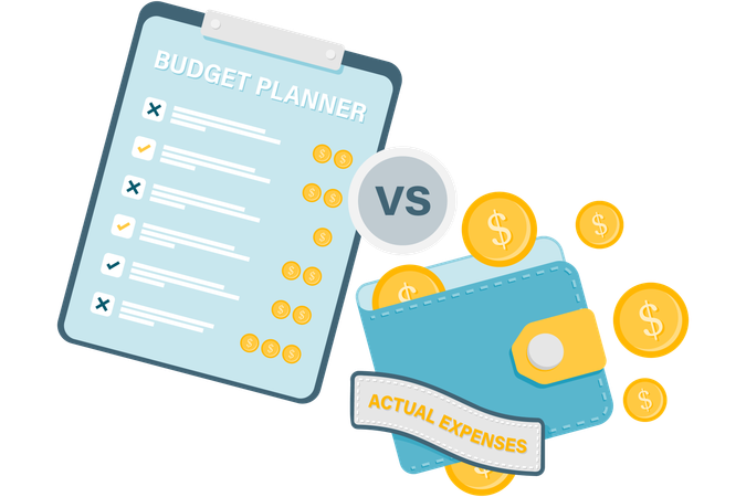 Budget and actual comparison  Illustration
