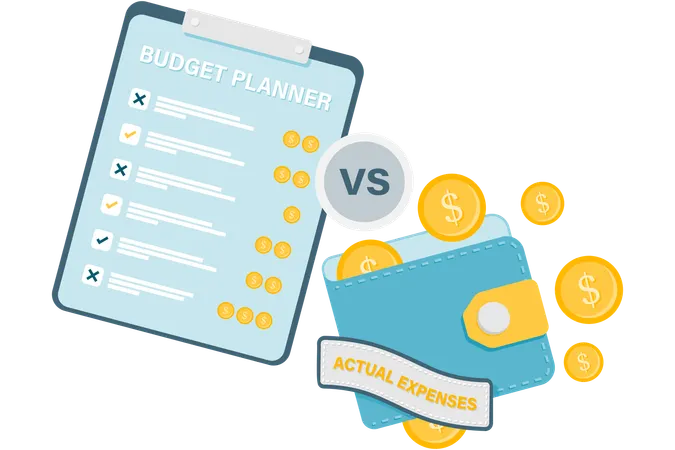 Budget and actual comparison  Illustration