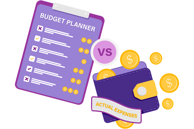 Budget and actual comparison  Illustration