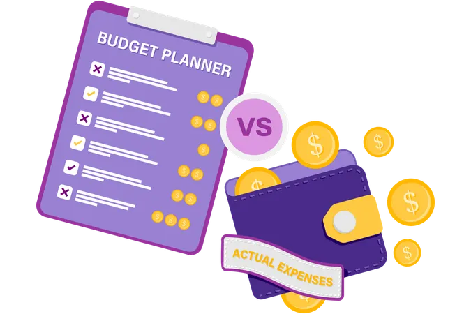 Budget and actual comparison  Illustration