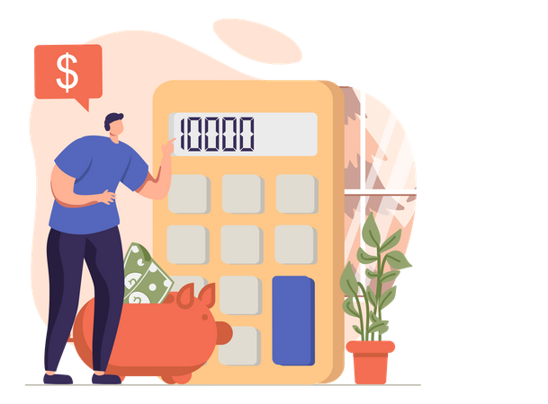 Budget Calculating  Illustration