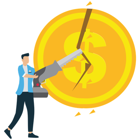 Budget Cuts and Financial Loss  Illustration