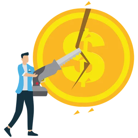 Budget Cuts and Financial Loss  Illustration